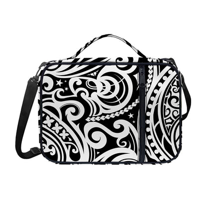 Black And White Polynesian Tattoo Print Shoulder Strap Bible Bag