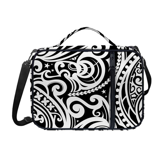 Black And White Polynesian Tattoo Print Shoulder Strap Bible Bag