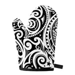 Black And White Polynesian Tattoo Print Single Oven Mitt