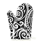 Black And White Polynesian Tattoo Print Single Oven Mitt