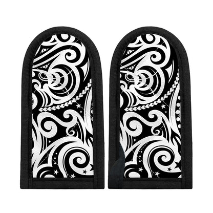 Black And White Polynesian Tattoo Print Skillet Handle Cover