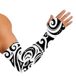 Black And White Polynesian Tattoo Print Sun Protection Arm Sleeves
