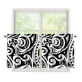 Black And White Polynesian Tattoo Print Tier Curtains