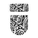 Black And White Polynesian Tattoo Print Toilet Lid And Tank Cover Set