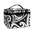 Black And White Polynesian Tattoo Print Travel Makeup Bag