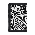 Black And White Polynesian Tattoo Print Trifold Wallet