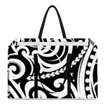 Black And White Polynesian Tattoo Print Utility Tote Bag
