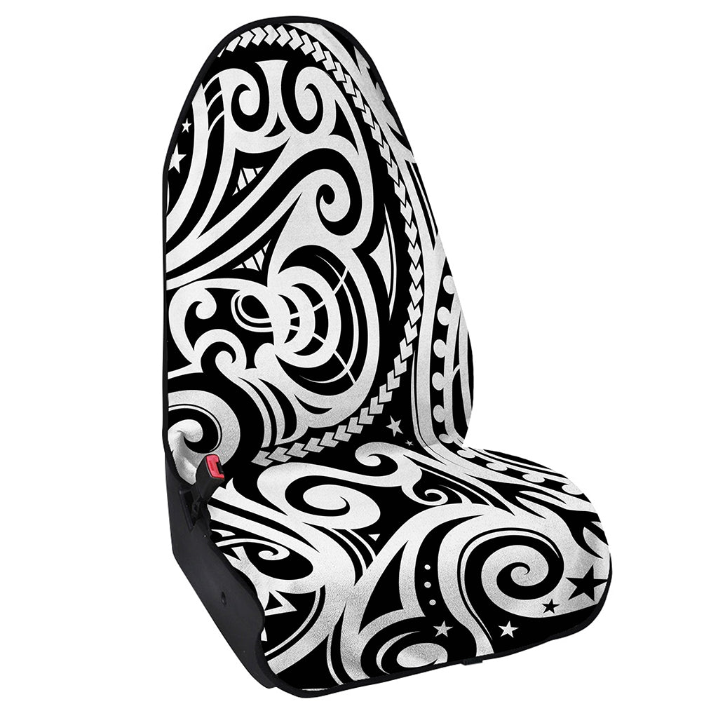 Black And White Polynesian Tattoo Print Waterproof Car Seat Cover
