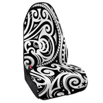 Black And White Polynesian Tattoo Print Waterproof Car Seat Cover