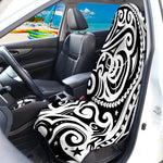 Black And White Polynesian Tattoo Print Waterproof Car Seat Cover