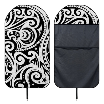 Black And White Polynesian Tattoo Print Waterproof Car Seat Cover