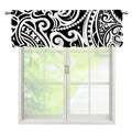 Black And White Polynesian Tattoo Print Window Valance