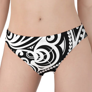 Black And White Polynesian Tattoo Print Women's Panties