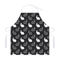 Black And White Rabbit Pattern Print Adjustable Apron