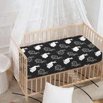 Black And White Rabbit Pattern Print Baby Crib Sheet