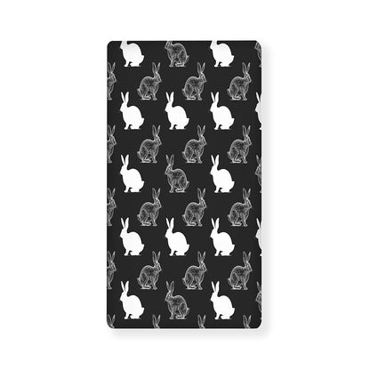 Black And White Rabbit Pattern Print Baby Crib Sheet