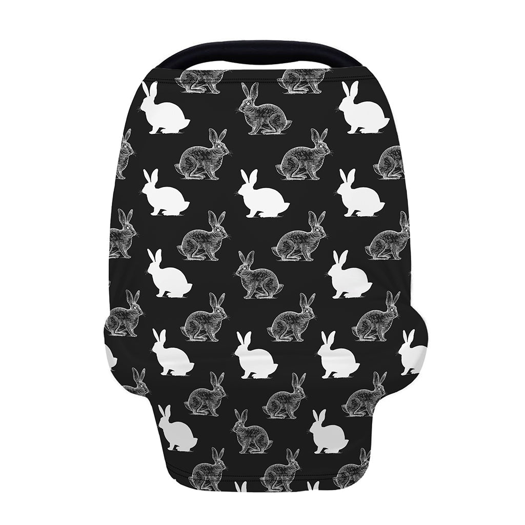 Black And White Rabbit Pattern Print Baby Seat Cover