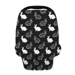 Black And White Rabbit Pattern Print Baby Seat Cover