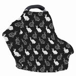 Black And White Rabbit Pattern Print Baby Seat Cover