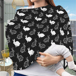 Black And White Rabbit Pattern Print Baby Seat Cover