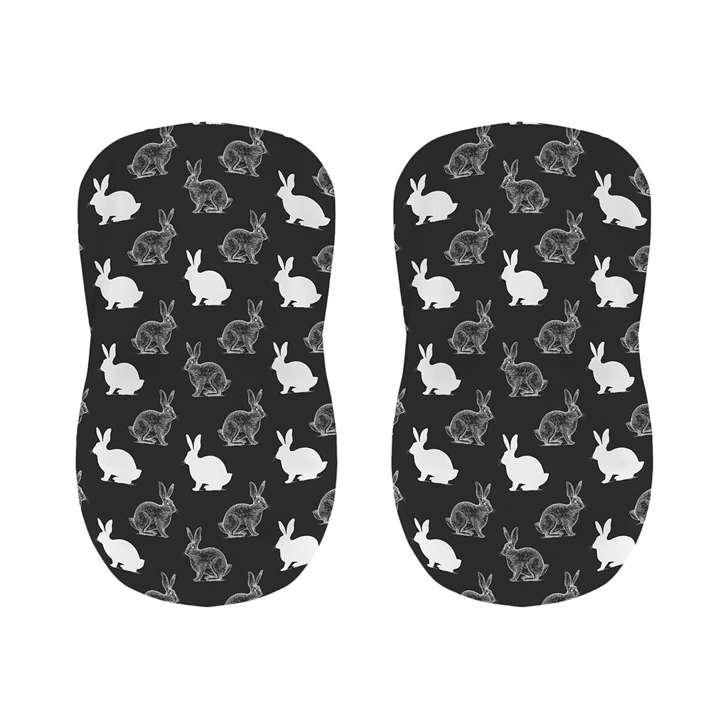 Black And White Rabbit Pattern Print Bar Stool Covers