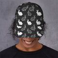 Black And White Rabbit Pattern Print Baseball Cap