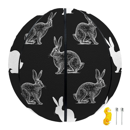 Black And White Rabbit Pattern Print Basketball