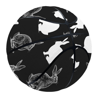 Black And White Rabbit Pattern Print Basketball