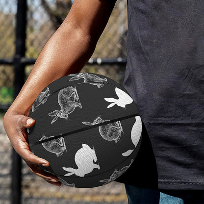 Black And White Rabbit Pattern Print Basketball