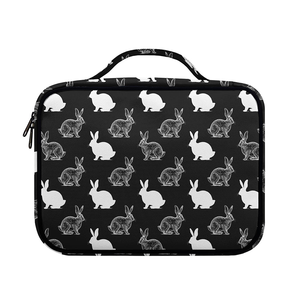 Black And White Rabbit Pattern Print Briefcase Bible Bag