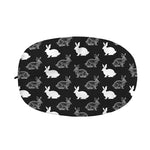 Black And White Rabbit Pattern Print Car Side Mirror Covers