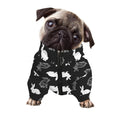 Black And White Rabbit Pattern Print Dog Zip Up Jacket