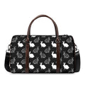 Black And White Rabbit Pattern Print Duffel Bag