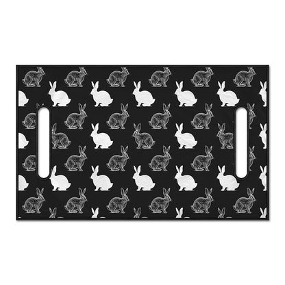 Black And White Rabbit Pattern Print Golf Cart Seat Cover