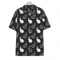 Black And White Rabbit Pattern Print Hawaiian Shirt