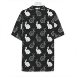 Black And White Rabbit Pattern Print Hawaiian Shirt