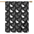 Black And White Rabbit Pattern Print House Flag