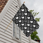 Black And White Rabbit Pattern Print House Flag