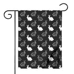 Black And White Rabbit Pattern Print House Flag