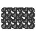Black And White Rabbit Pattern Print Indoor Door Mat