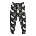 Black And White Rabbit Pattern Print Jogger Pants