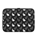 Black And White Rabbit Pattern Print Laptop Sleeve