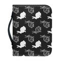 Black And White Rabbit Pattern Print Leather Bible Cover