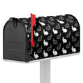 Black And White Rabbit Pattern Print Mailbox Cover