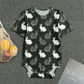 Black And White Rabbit Pattern Print Men's Bodysuit