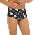 Black And White Rabbit Pattern Print Men's Briefs