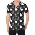 Black And White Rabbit Pattern Print Men's Shirt