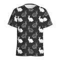Black And White Rabbit Pattern Print Men's Athletic T-Shirt
