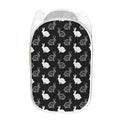 Black And White Rabbit Pattern Print Mesh Laundry Hamper
