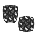 Black And White Rabbit Pattern Print Office Chair Cover